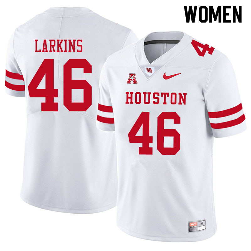 Women #46 Melvin Larkins Houston Cougars College Football Jerseys Sale-White - Click Image to Close
